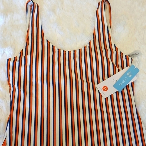 Nwt Cupshe one piece swimsuit orange and blue size M - Picture 3 of 6